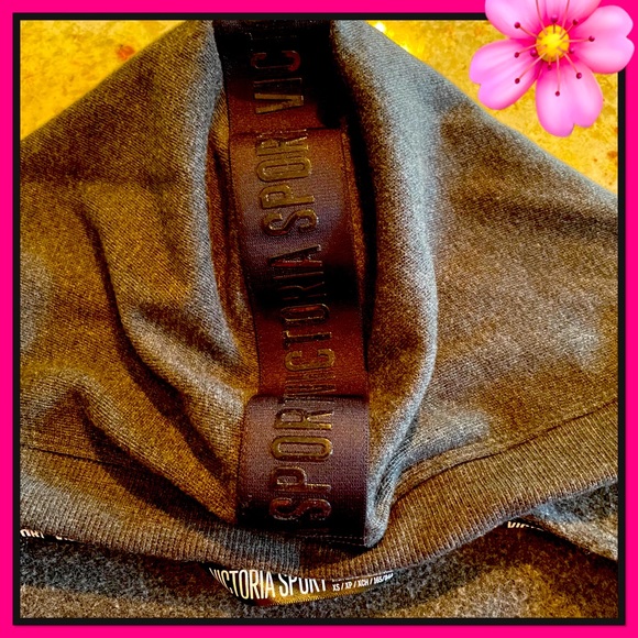 💕EUC💕Victoria’s Secret SPORT Elbow Slit Hoodie DARK GRAY COLOR - Picture 6 of 6